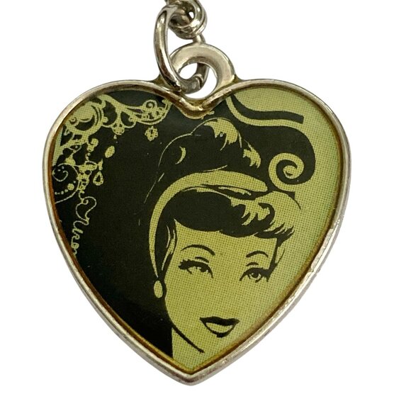 Vintage Disney Princess Cinderella Heart Clip On Charm Zipper Pull Bag Signed - Picture 1 of 7